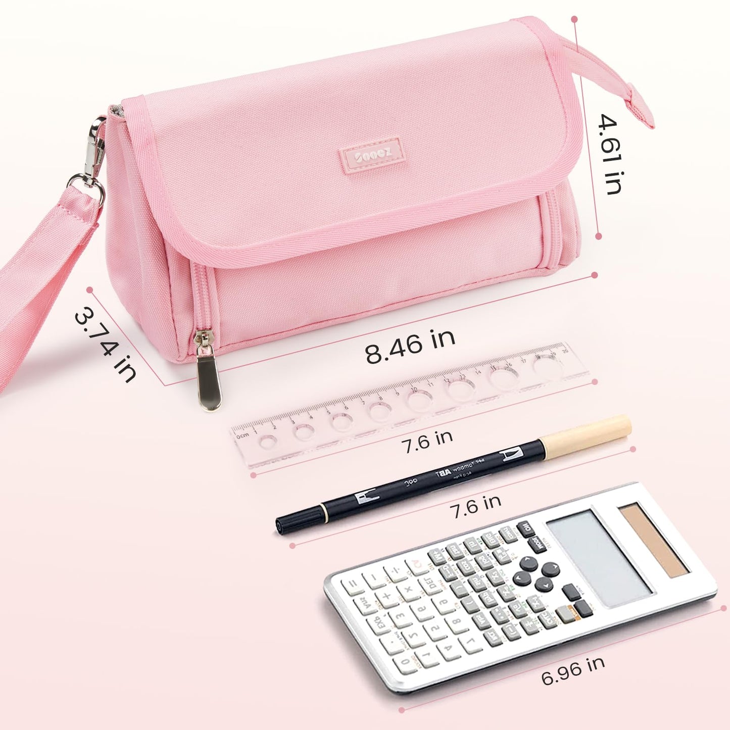 Sooez Super Large Pencil Case, Big Capacity Pencil Bag with 3 Compartments