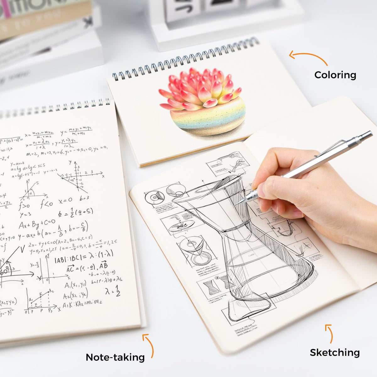 STAGEEK 25PCS Art Mechanical Pencil Set, 3PCS Metal lead pencil 0.5, 0.7, 0.9, 2PCS 2mm Drawing