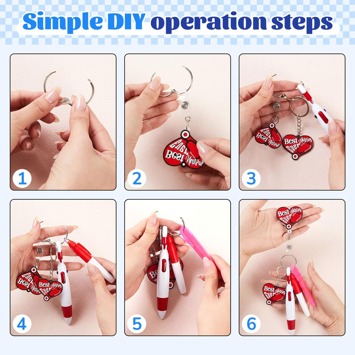 Henoyso Nurse Badge Reel Bulk,54 Pcs,Novel