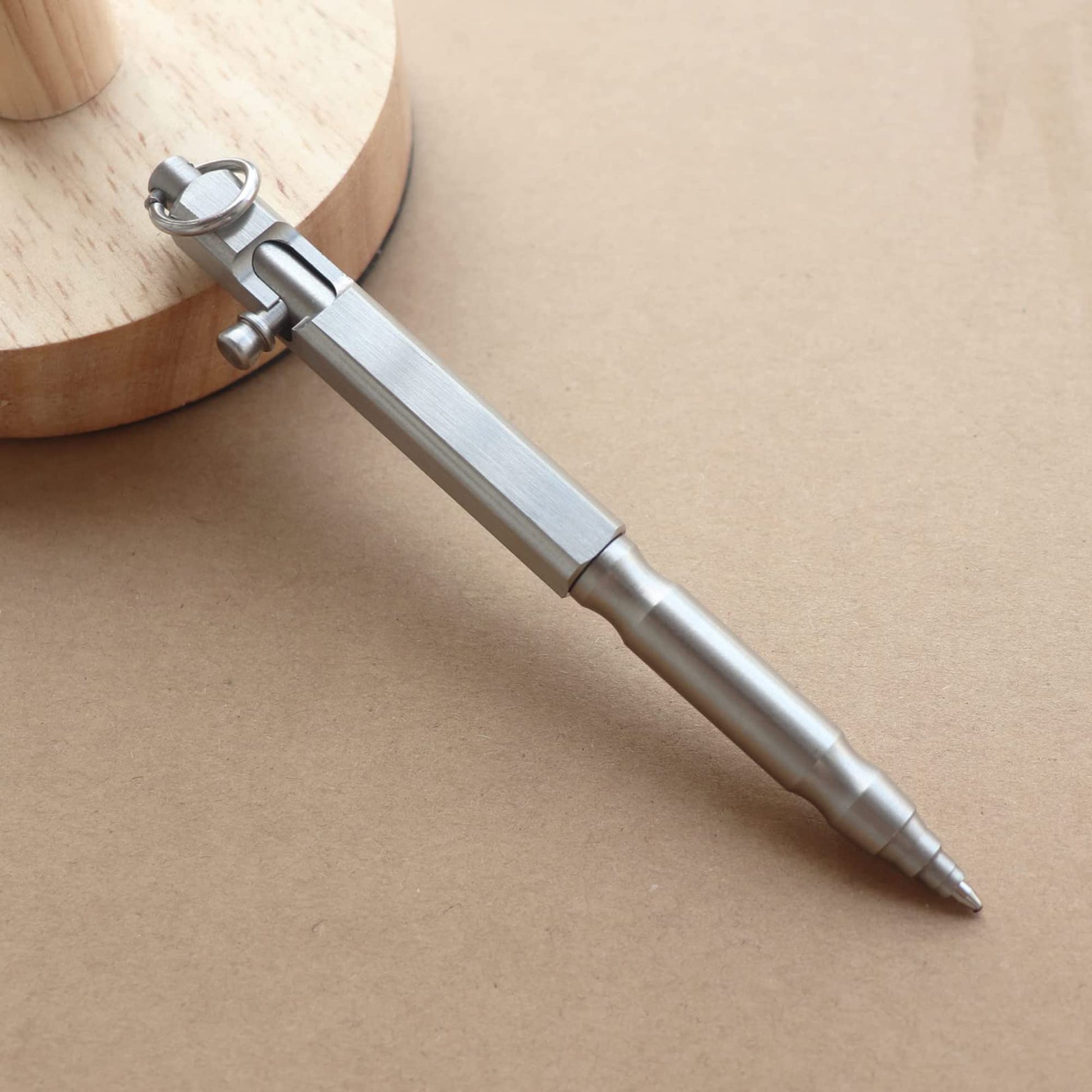 Auchic Custom Bolt Action Pen Free Engraving Custom Pocket EDC Metal Pen with 3 Refills Engravable