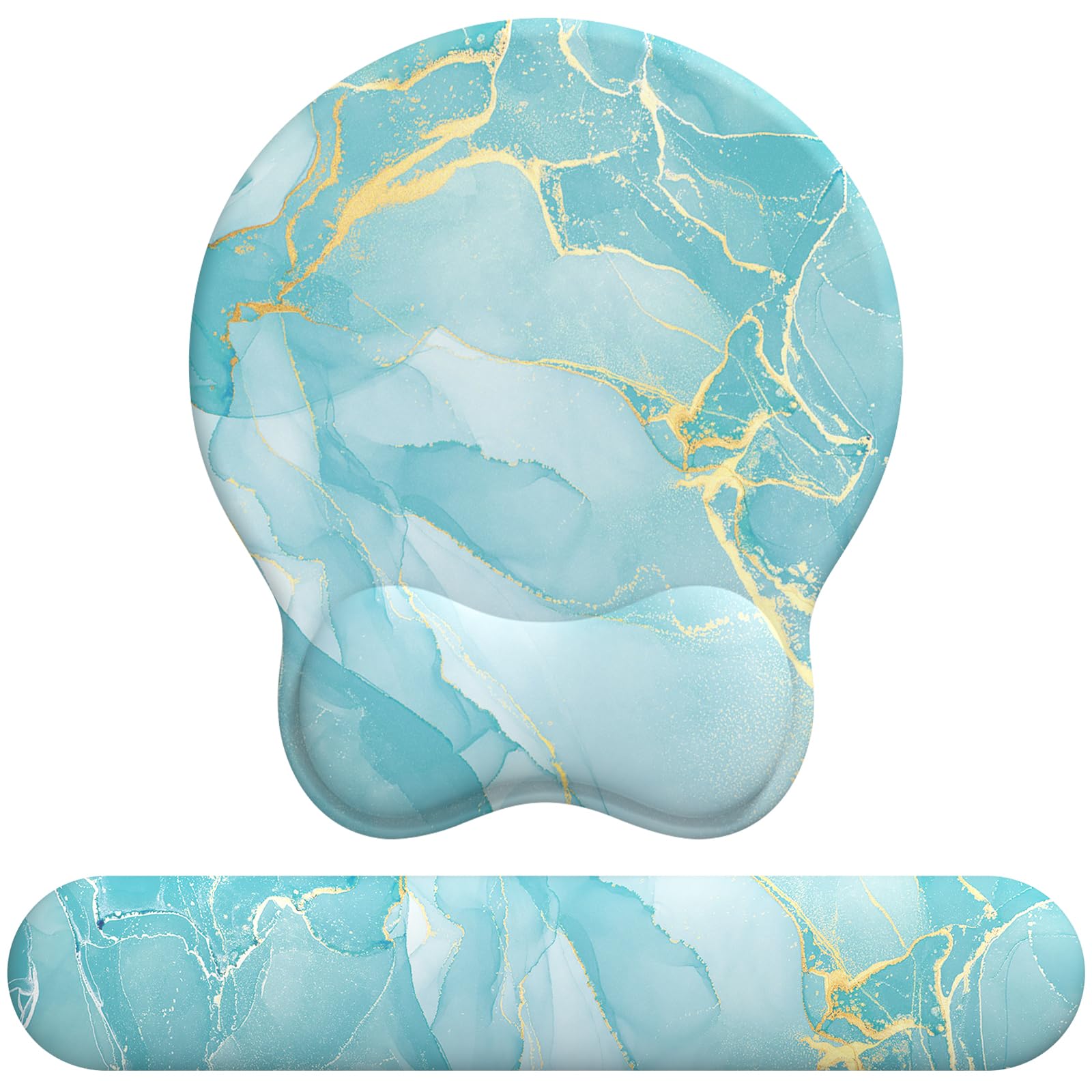 eulps Mouse Pad Wrist Support, Ergonomic Memory Foam Keyboard Wrist Pad & Gel Wrist Rest Set for