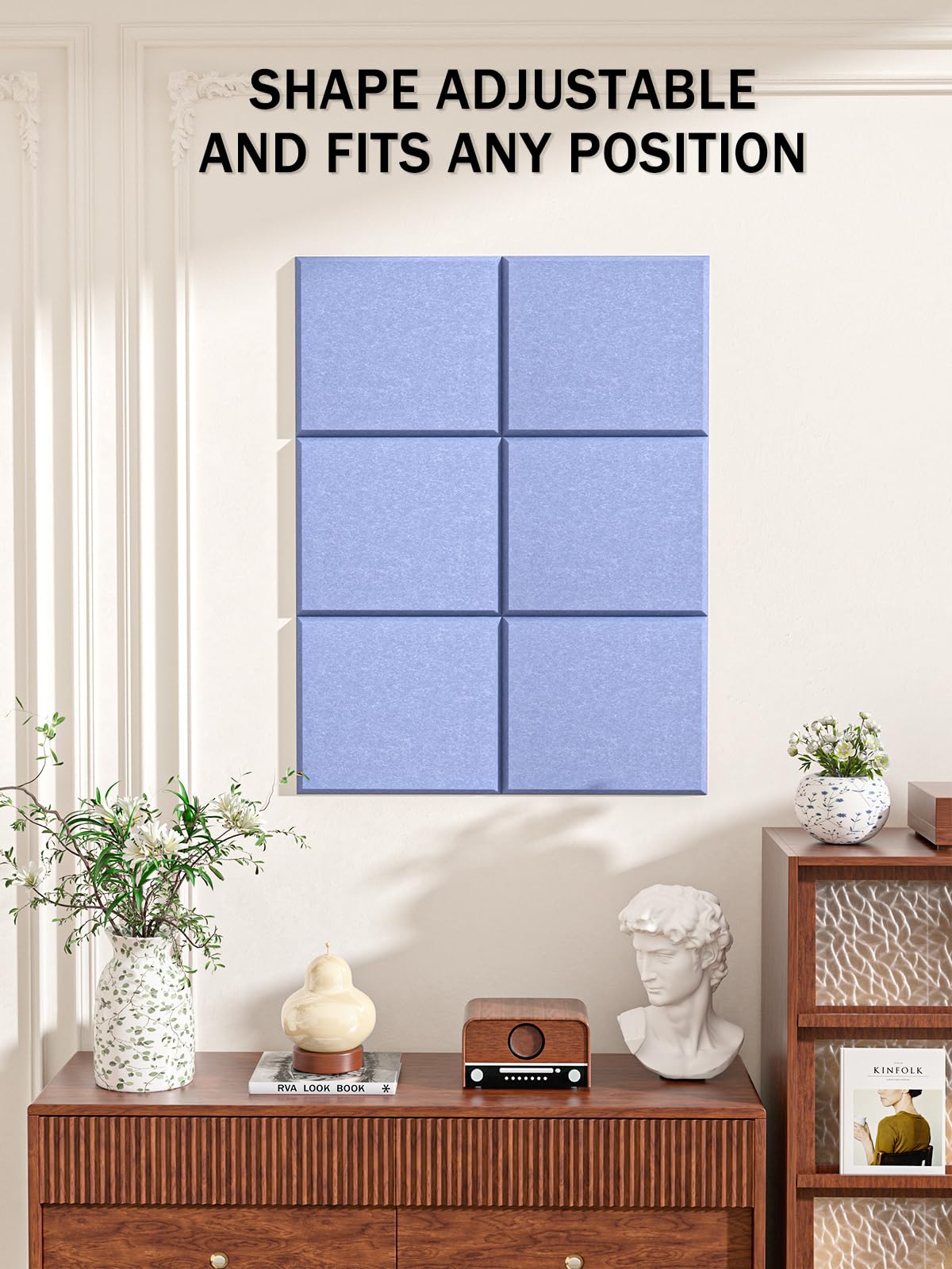 Hsurbtra Cork Board for Wall 24 x 18 Inch, 6 Pack Felt Bulletin Notice Board with Pushpins for
