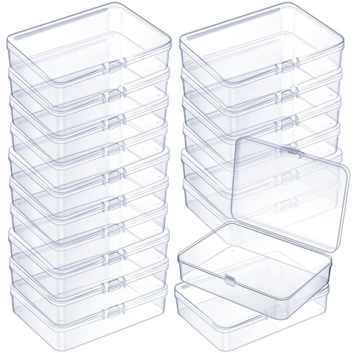 Jetec 18 Pieces Small Clear Plastic Storage Box, 4.5 x 3.3 x 1.2 Inch