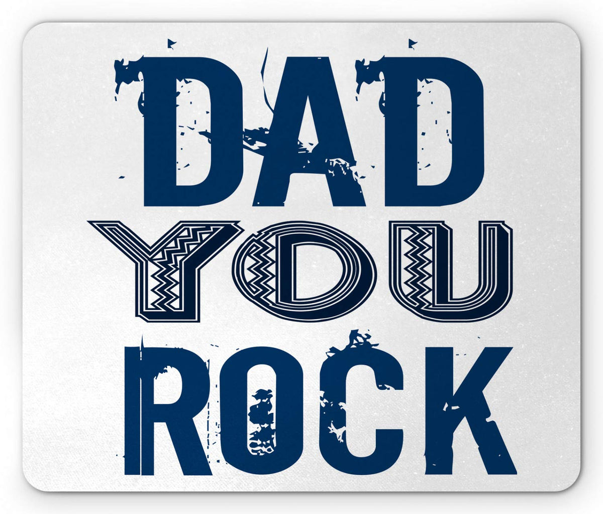 Ambesonne Dad You Rock Mouse Pad, Monochrome Grunge Style Lettering on a Plain Background