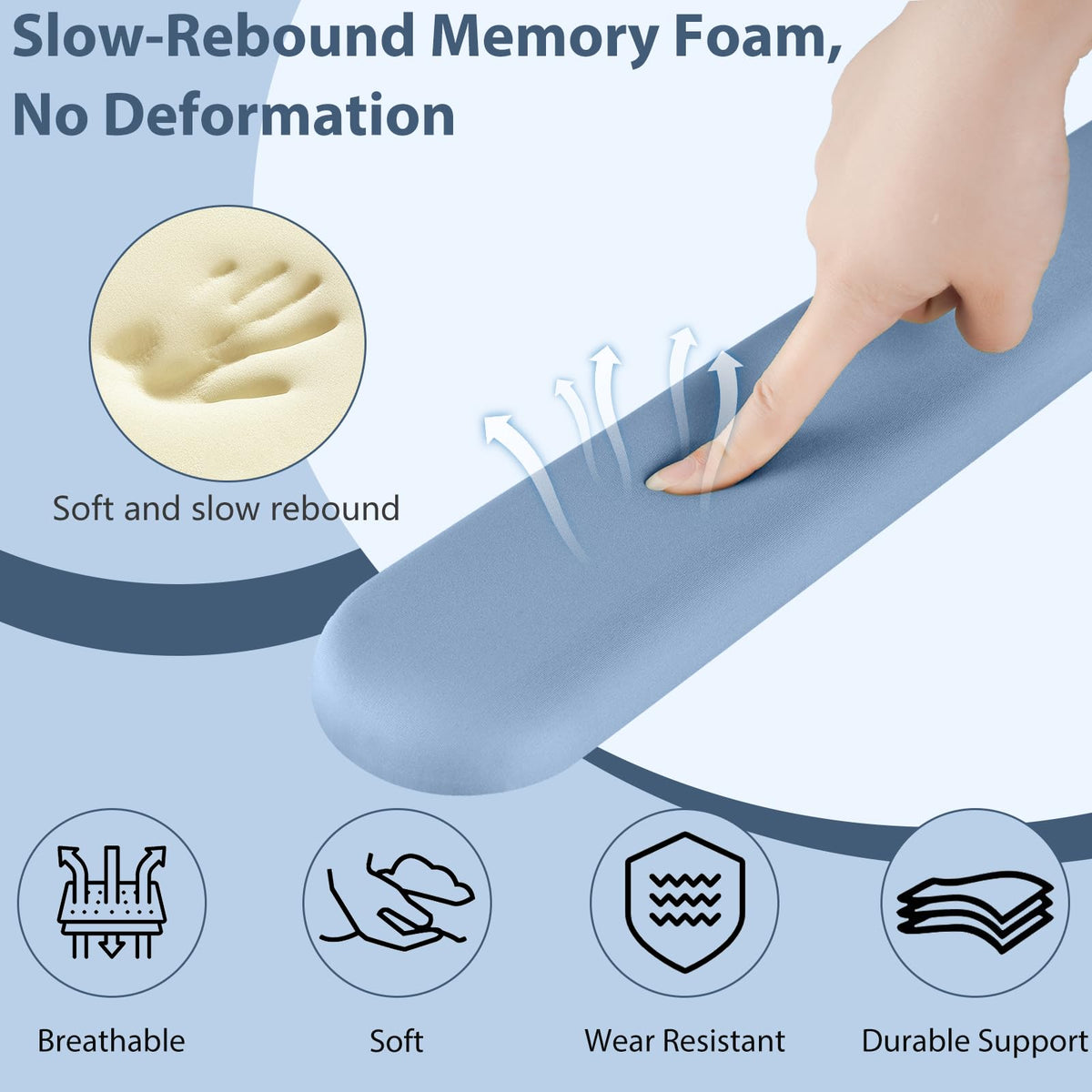 Sushret Mouse Pad and Keyboard Wrist Rest, 3-in-1 Gel Memory Foam Ergonomic Mouse Pad with Wrist