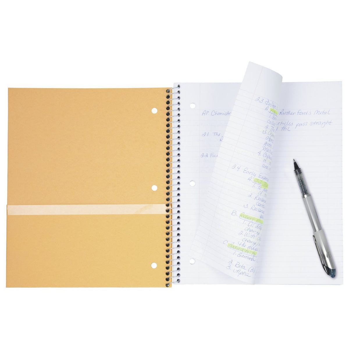 Five Star Spiral Notebook, 3 Subject, Wide Ruled Paper, 150 Sheets, 10-1/2" x 8" Sheet Size, Pink