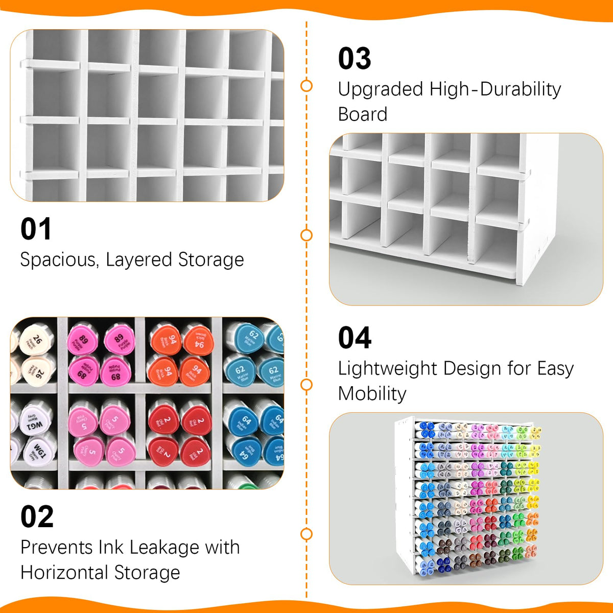 CKAGF Marker Organizer for 256 Markers, Desktop Art Supply Storage Holder