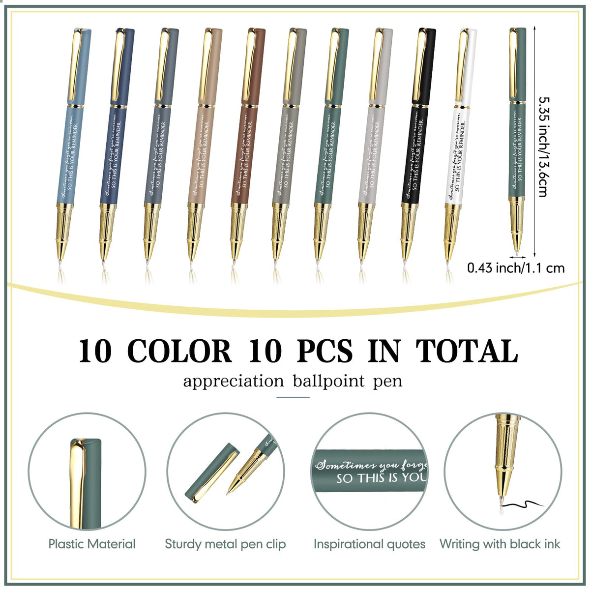 PerKoop 10 Sets Thank You Gifts, Appreciation Pens with Boxes for Men Women
