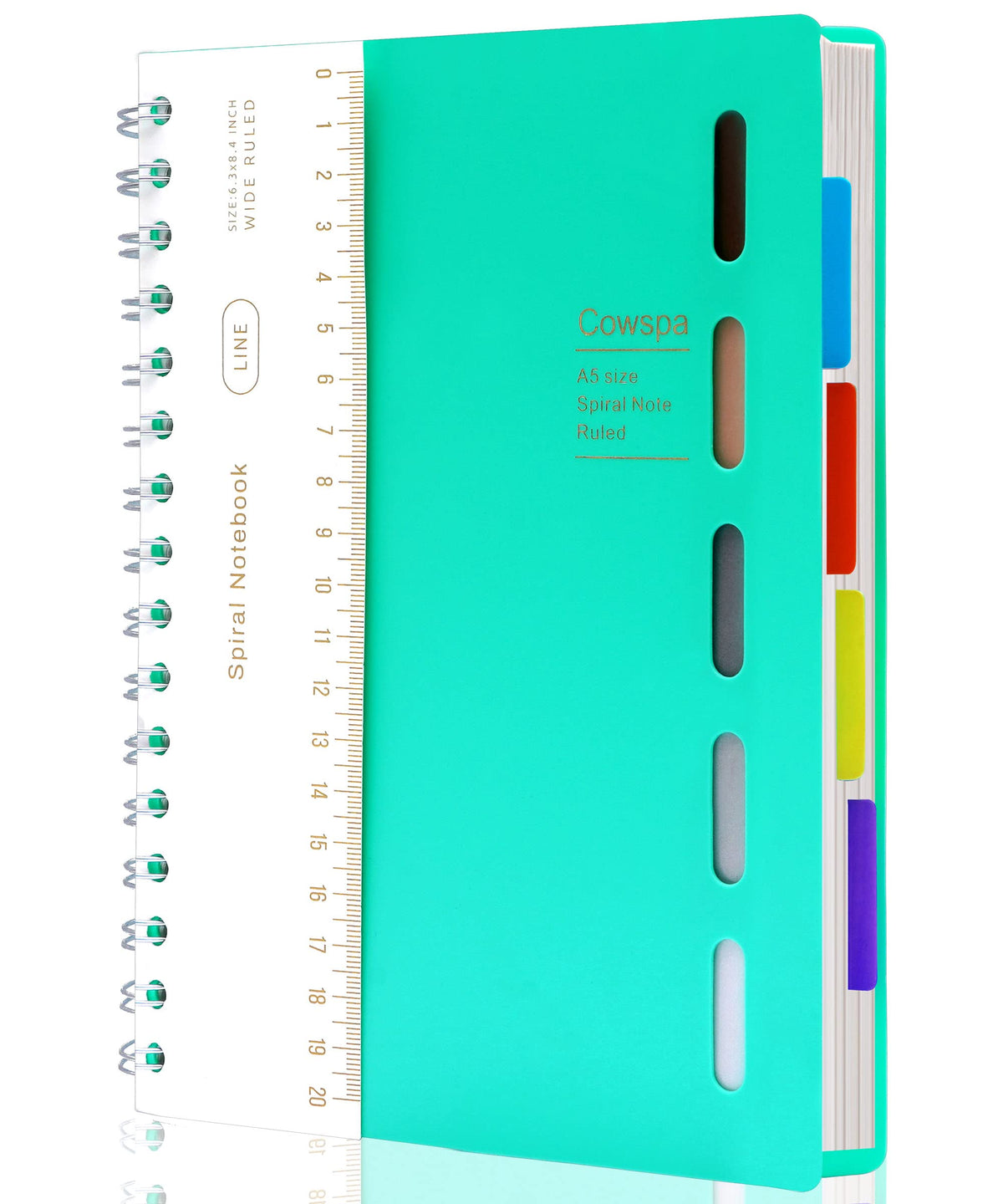 5 Subject Notebook Wide Ruled Spiral Bound Journal with Dividers 7"x 8.5"