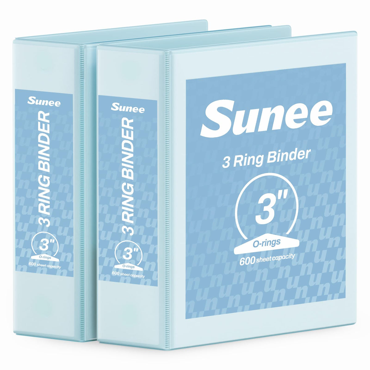 SUNEE 3 Ring Binder 3 Inch 2 Pack, Clear View Binder Three Ring PVC-Free (Fit 8.5x11 Inches) for