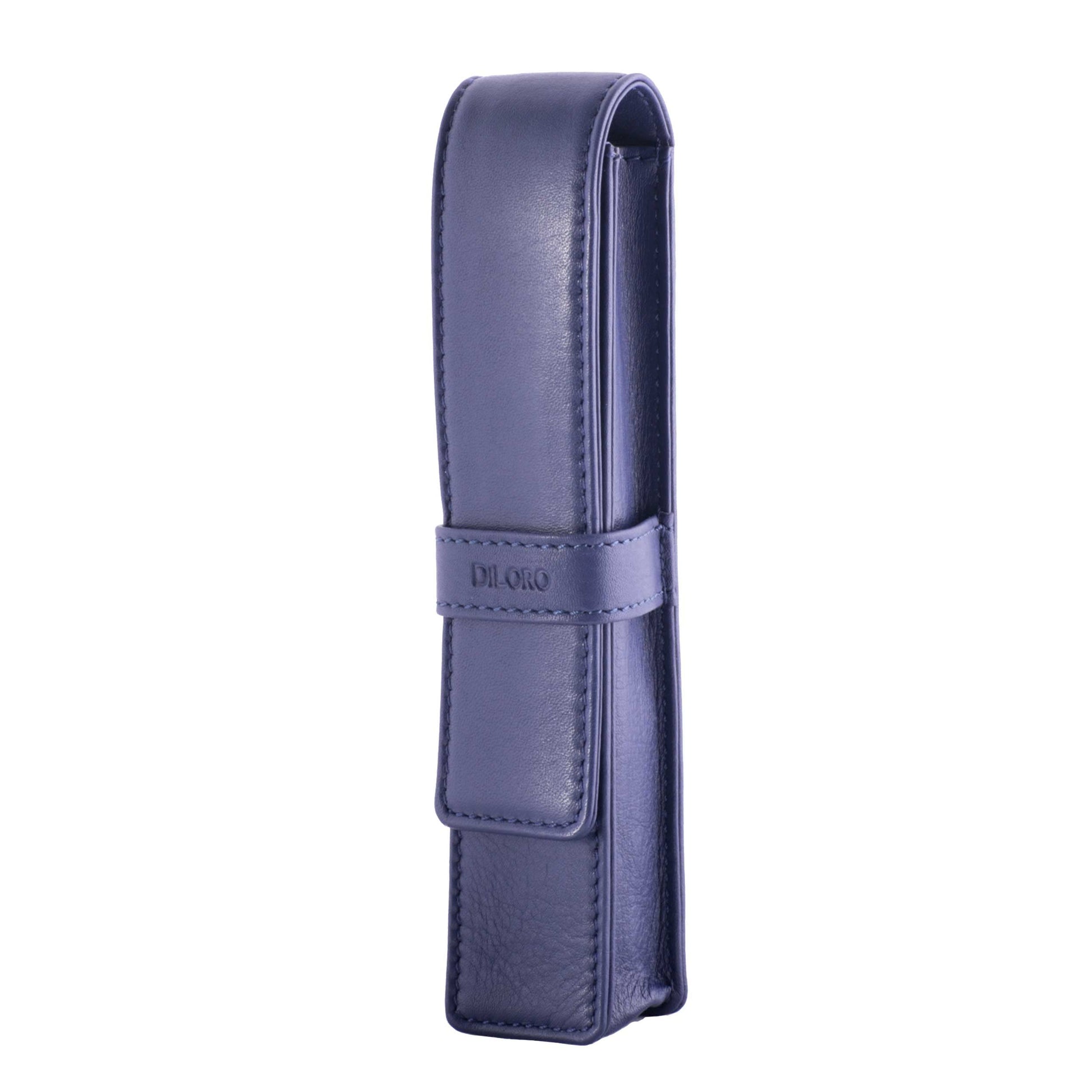 DiLoro Leather Single Pen Case Pencil Pouch Holder for One Fountain Ballpoint Rollerball Pen and