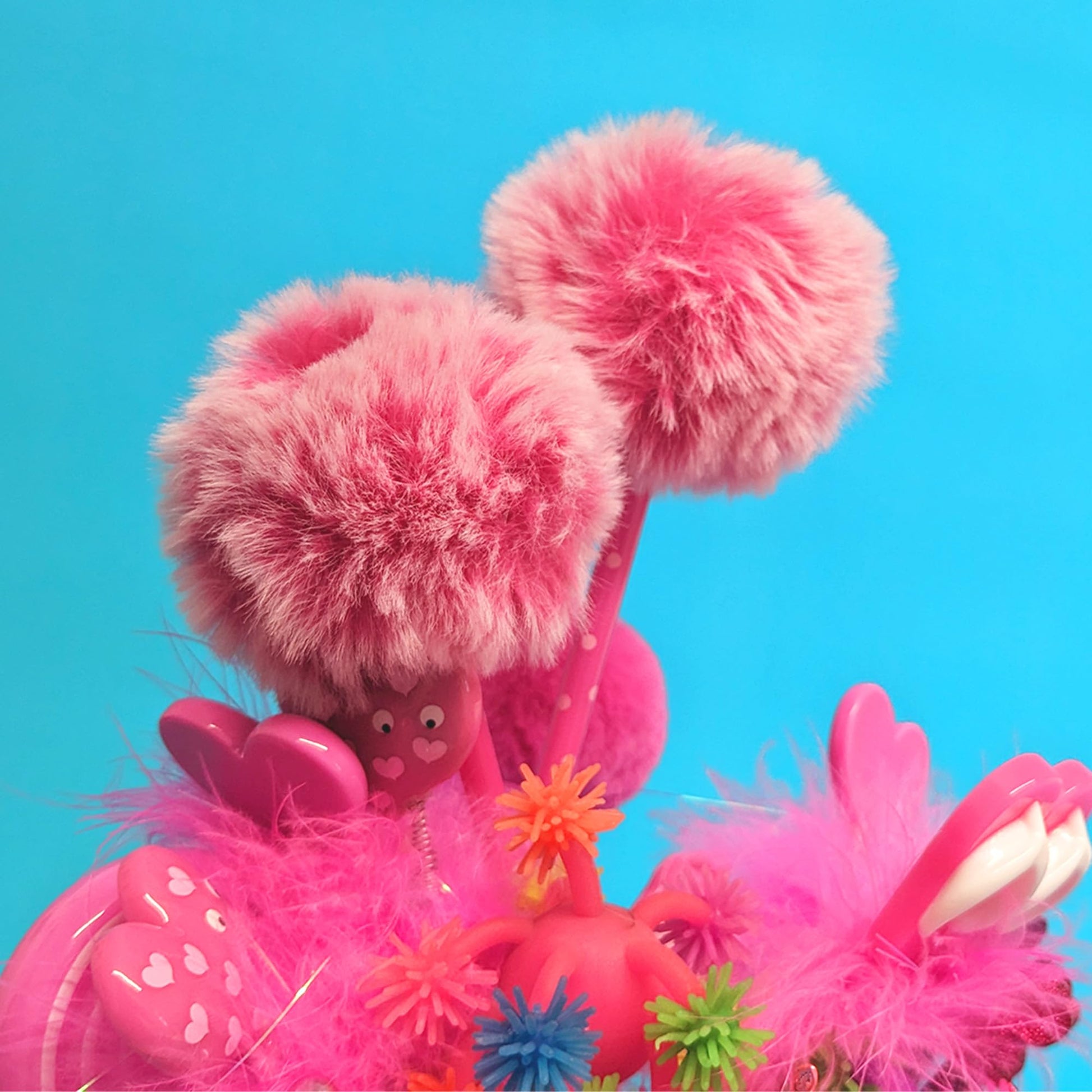 Tinc Cute Fluffy Pom Pom Pen for Party Bags, School Supplies Ballpoint Pen, Pink