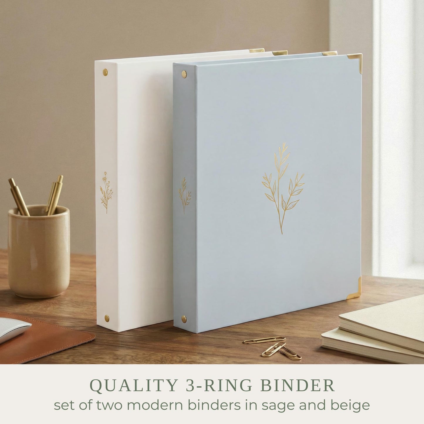 Aesthetic 3 Ring Binder Set of 2-1 Inch Binder Fits Letter Sized Paper