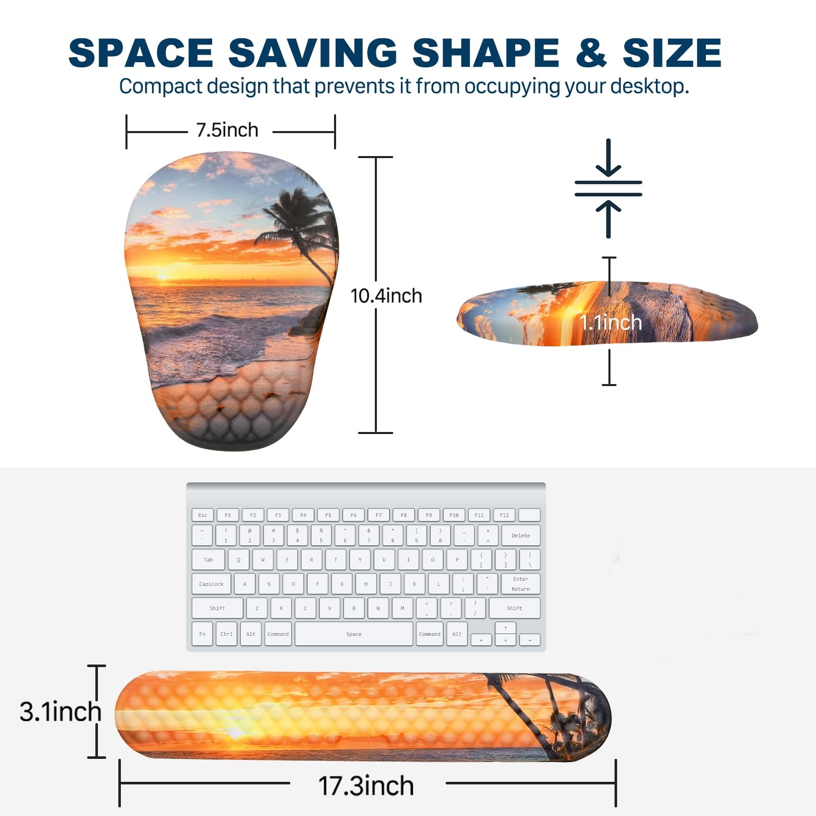 Hasinart Ergonomic Mouse Pad and Keyboard Wrist Rest with Massage Design, Space-Saving Mouse Pad