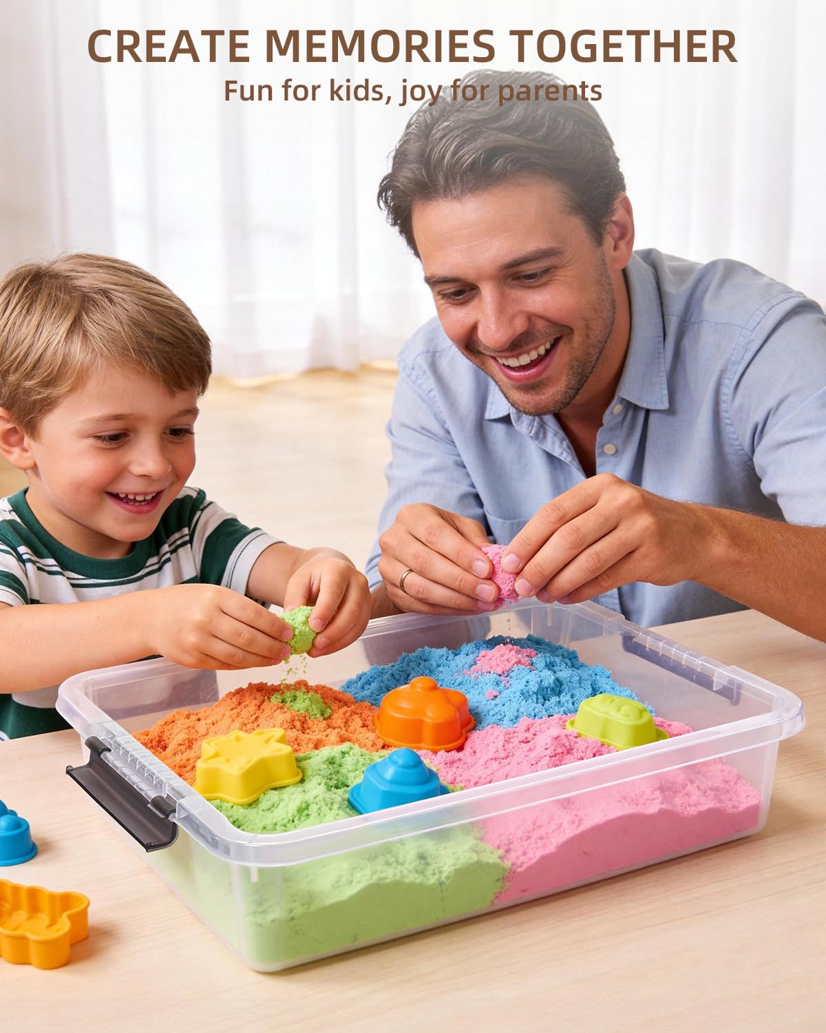 Anywish Citylife Storage Bins with Lids,6 Quart Clear Sensory Bins,Plastic Bins for Arts Crafts