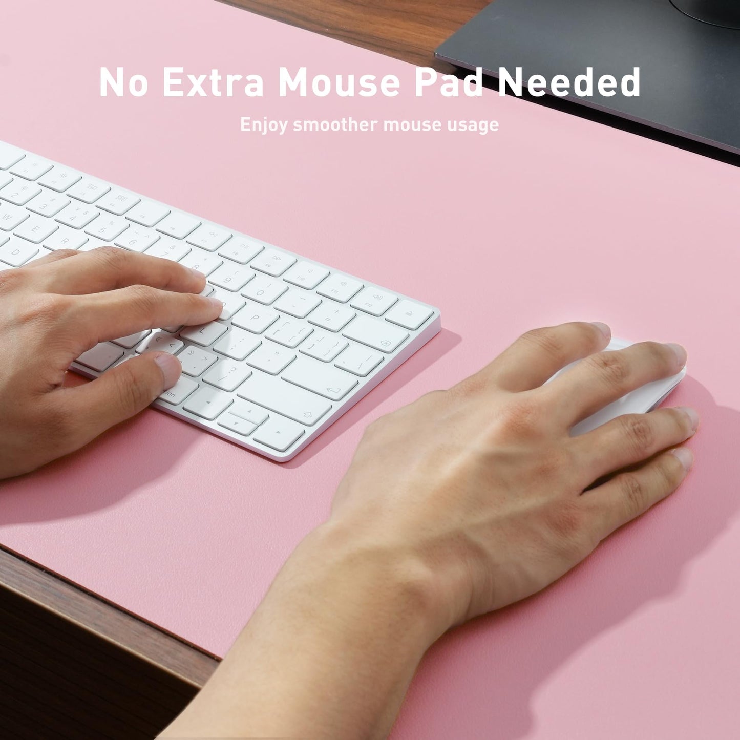 Aothia Faux Leather Desk Mat - Non-Slip PU Leather Desk Blotter, Waterproof Writing Surface, Large