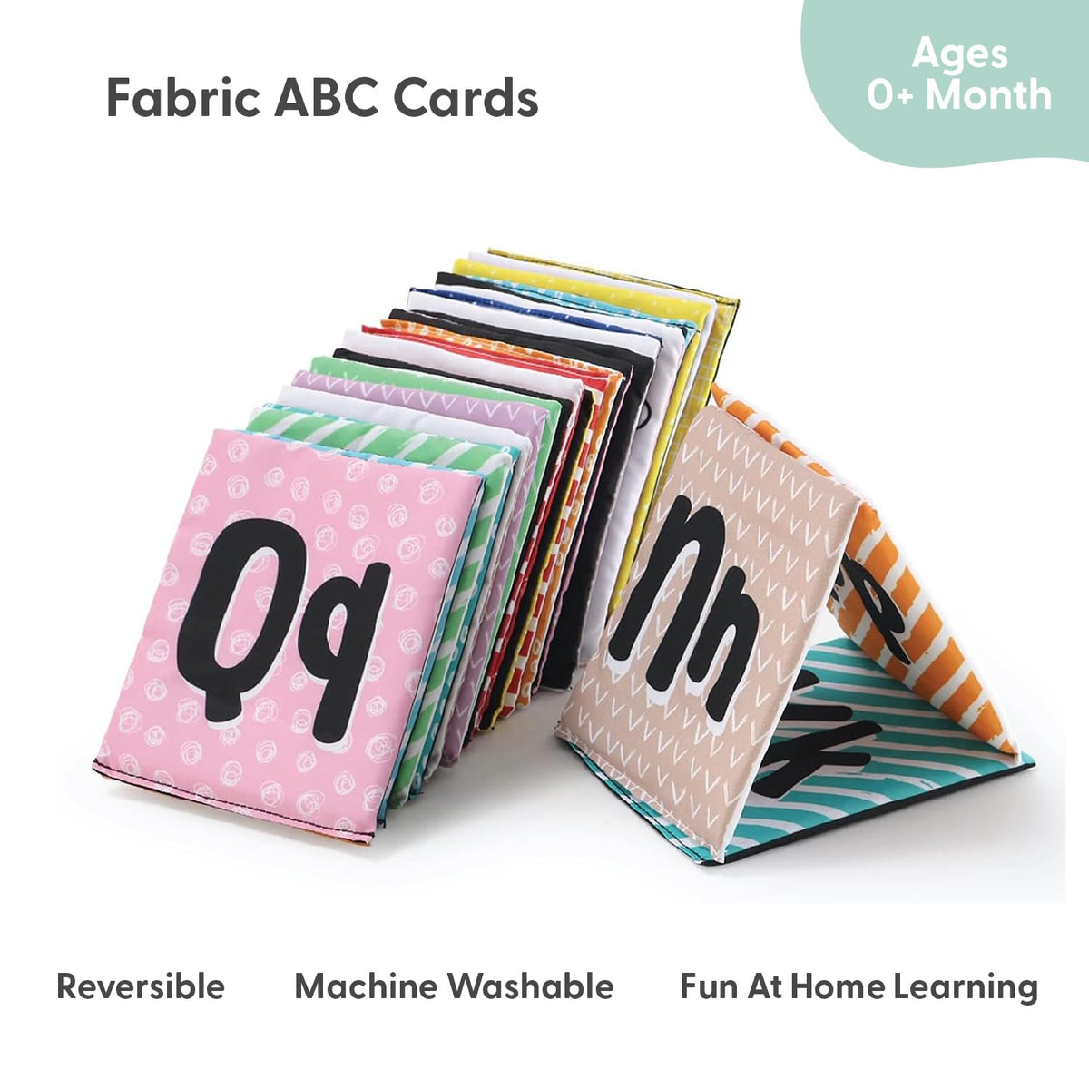 The Peanutshell Baby Soft Alphabet Flash Cards - Cloth ABC Book for Babies & Toddlers, 26 Fabric