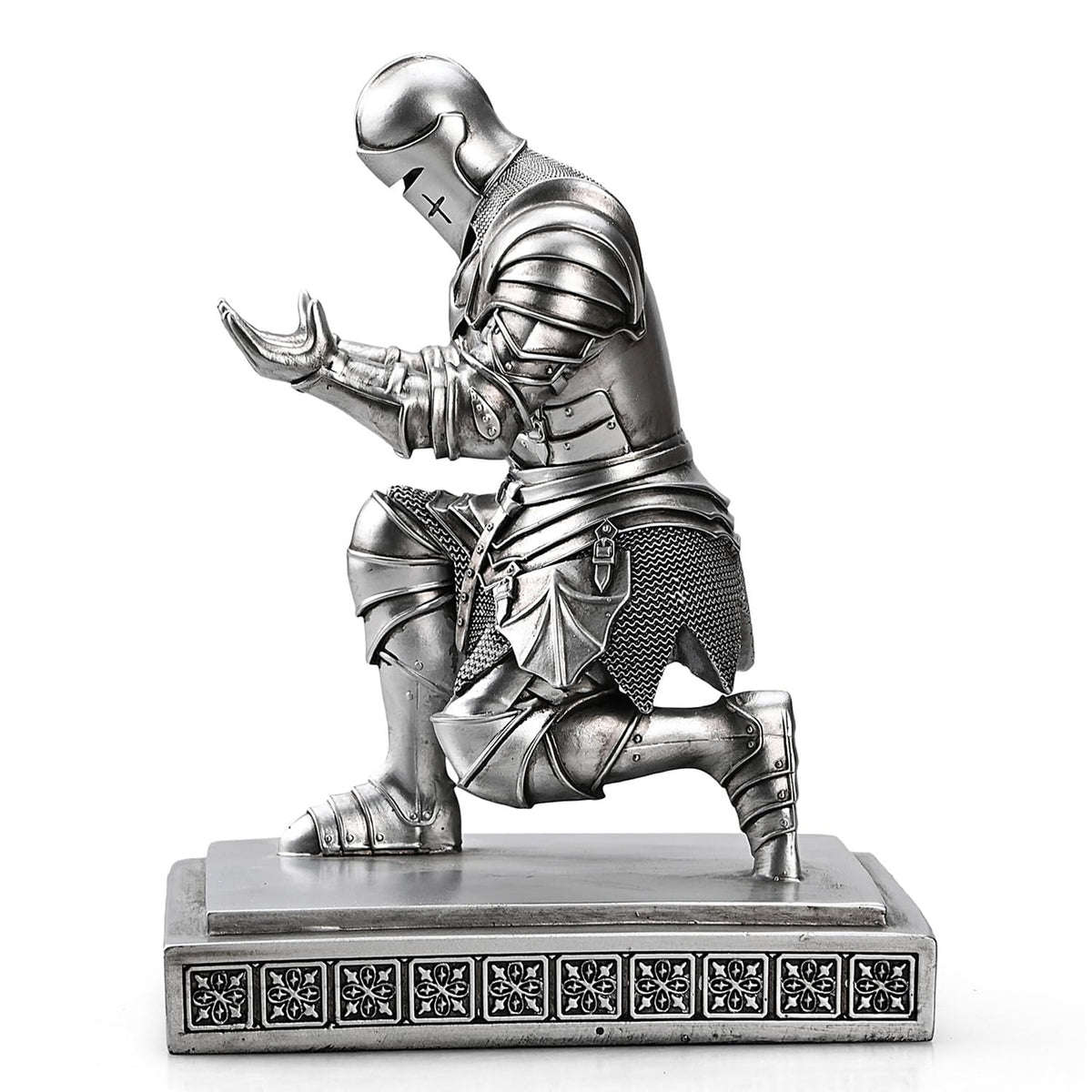 Medieval Warrior Knight Pen Holder Fun Desk Accessories Paperweight Silver