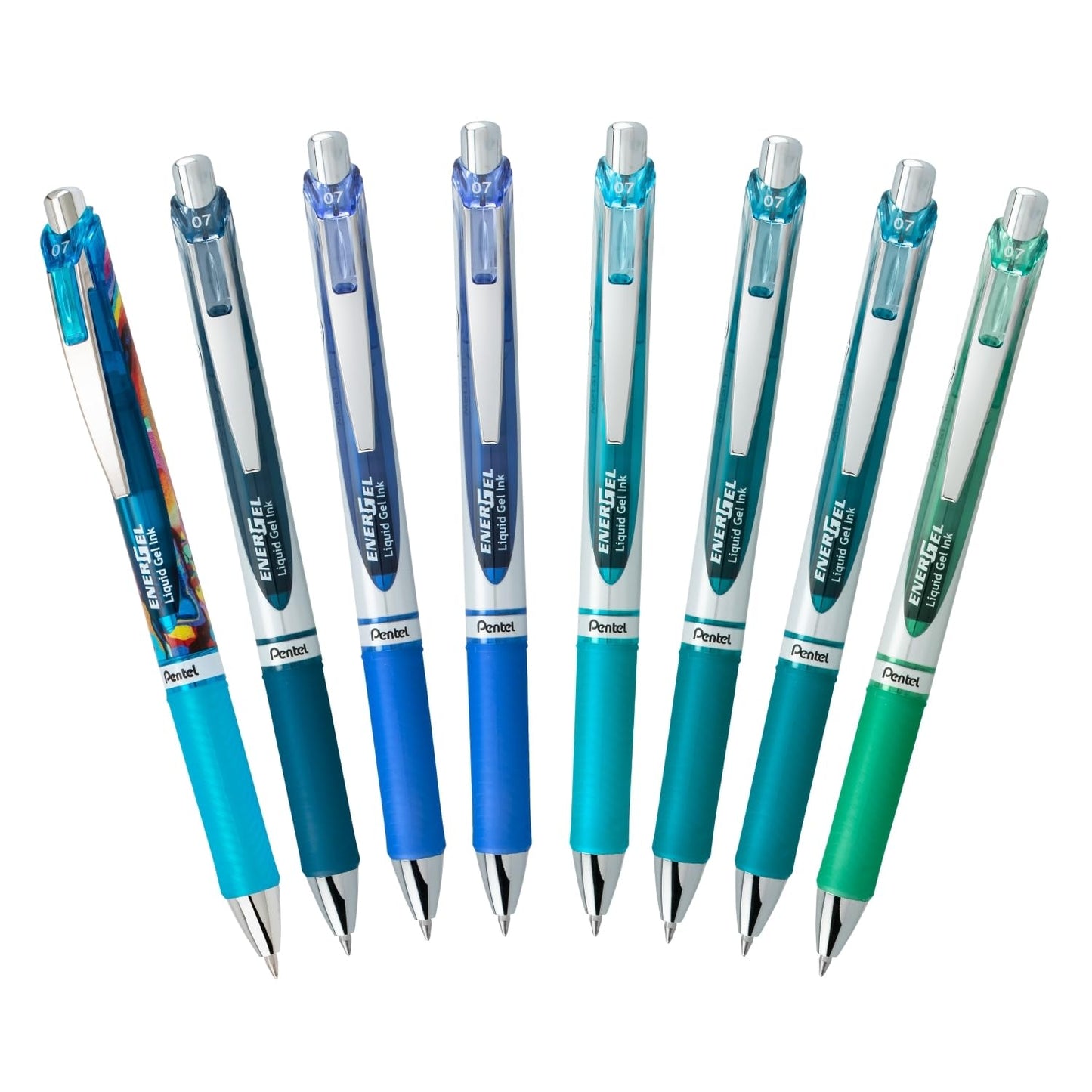 Pentel EnerGel RTX Retractable Liquid Gel Pen, Chill Expressions Pack, 0.7mm, Metal Tip, Medium
