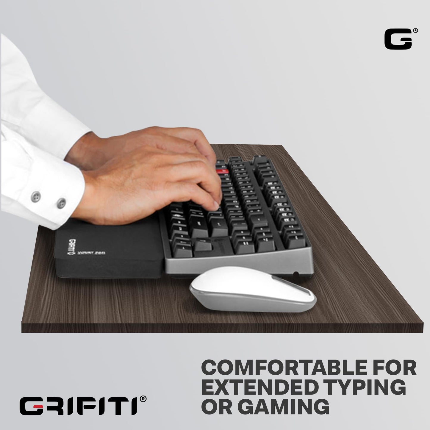 GRIFITI Fat Wrist Pad 17" x 2.75" x 0.75" Inches Wrists Rest for Standard Computer Keyboards