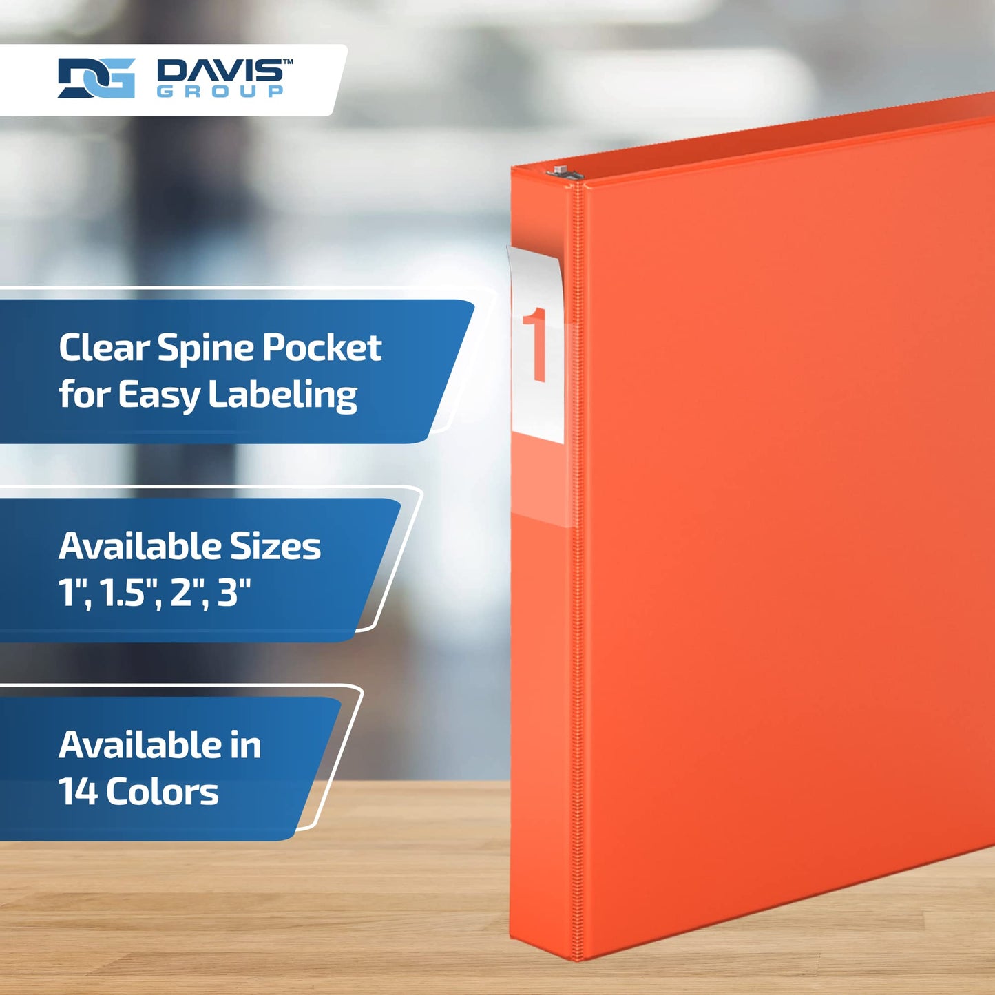 Premium Economy 6-Pack 3-Ring Binders for School or Office, D-Ring Binders, 1 Inch, Orange