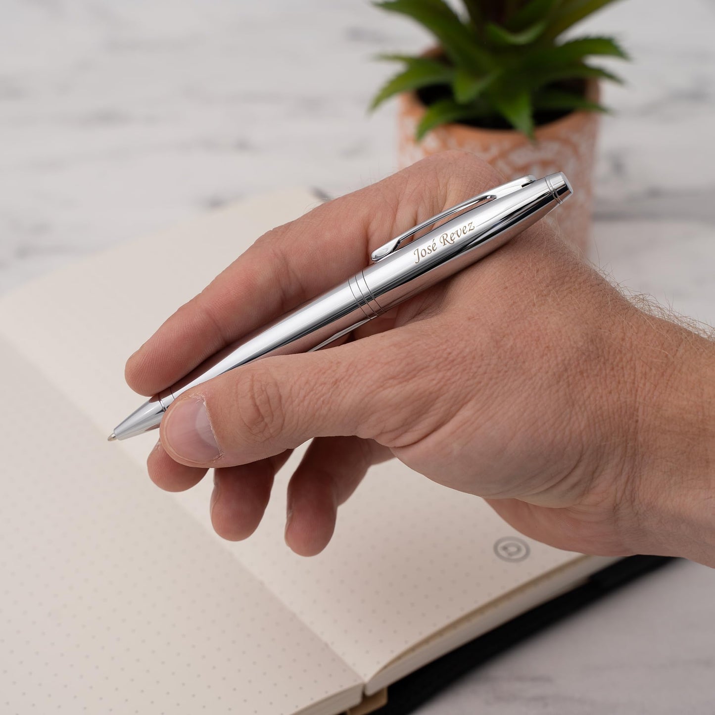 Cross Calais Personalized Twist Action Ballpoint Pen in Chrome Finish