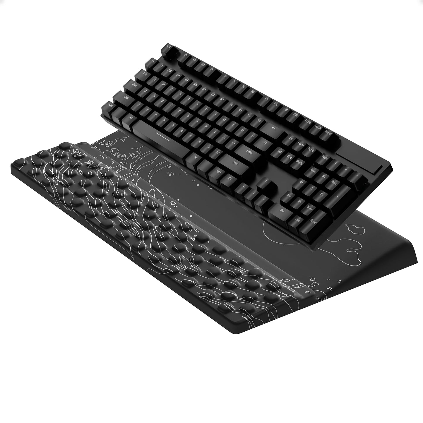 Ospelelf Wrist Support With Keyboard Stand, Comfy Ergonomic Riser Holder for Office Home