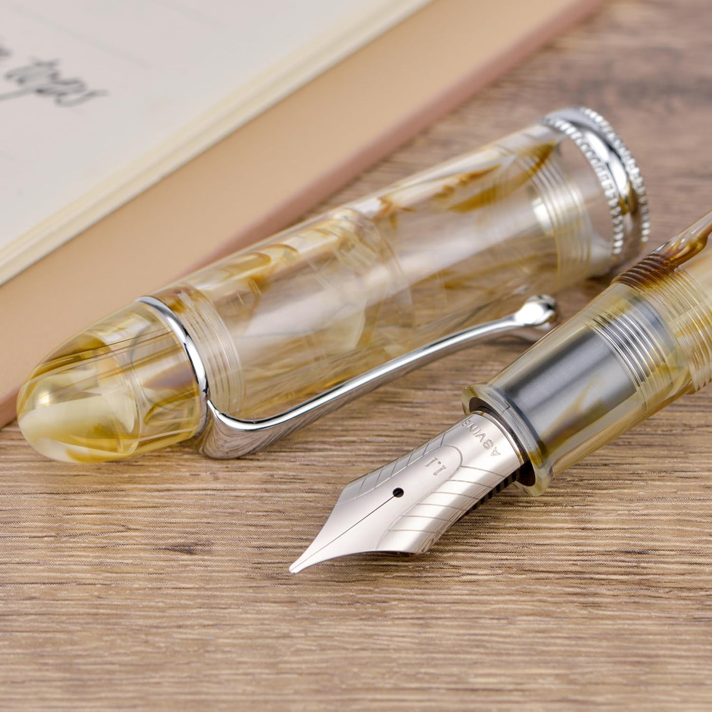 Asvine V800 Fountain Pen -Vacuum Filling System with Large Ink Capacity-Number 8 Stub Nib 1.1mm