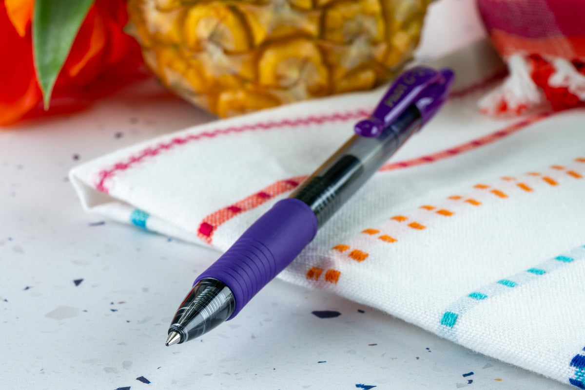 PILOT G2 Premium Rolling Ball Gel Pens, Fine Point 0.7mm, Purple Ink, 12-Pack