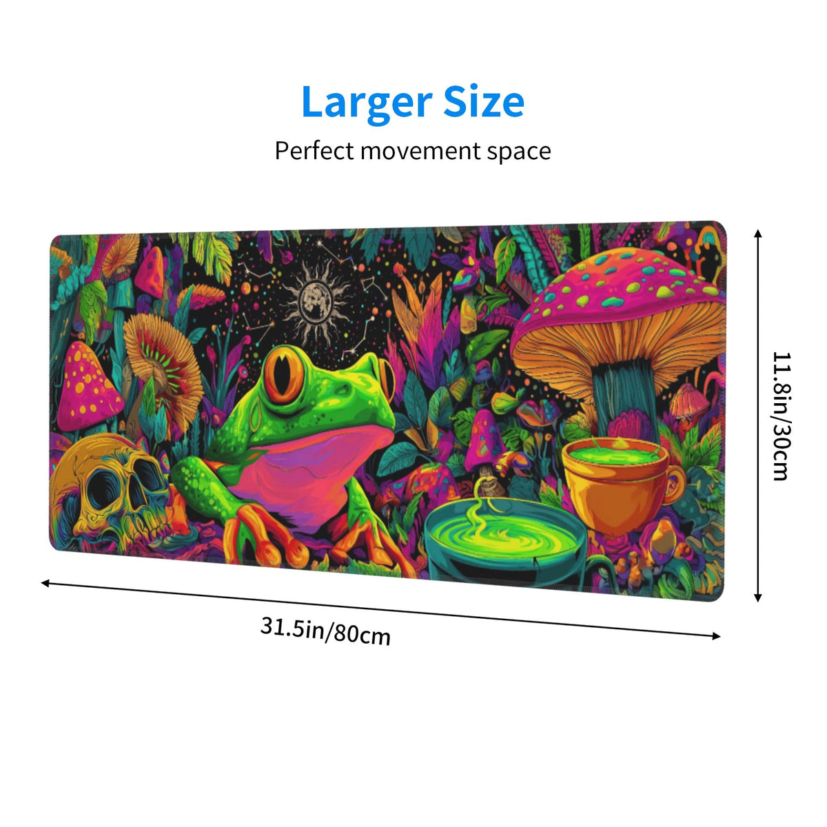 Frog Mushroom Mouse Pad Extended Large Gaming Mouse Pad XL Stitched Edges for Gamer Home Office