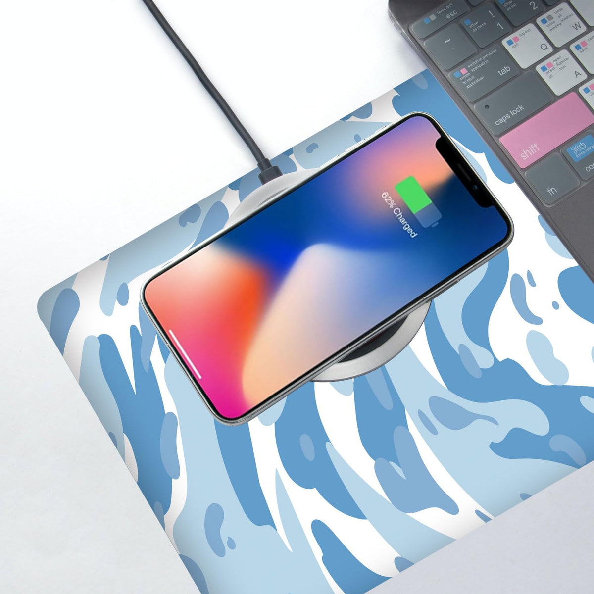 Fluid Pattern XL Mouse Pad, Thick Waterproof Desk Mat with Stitched Edge