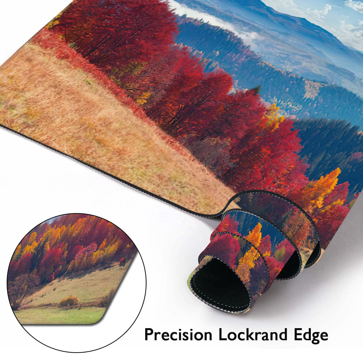 Colorful Autumn Landscape in Mountain Village Gaming Mouse Pad XXL Large Desk Mouse Pad Keyboard