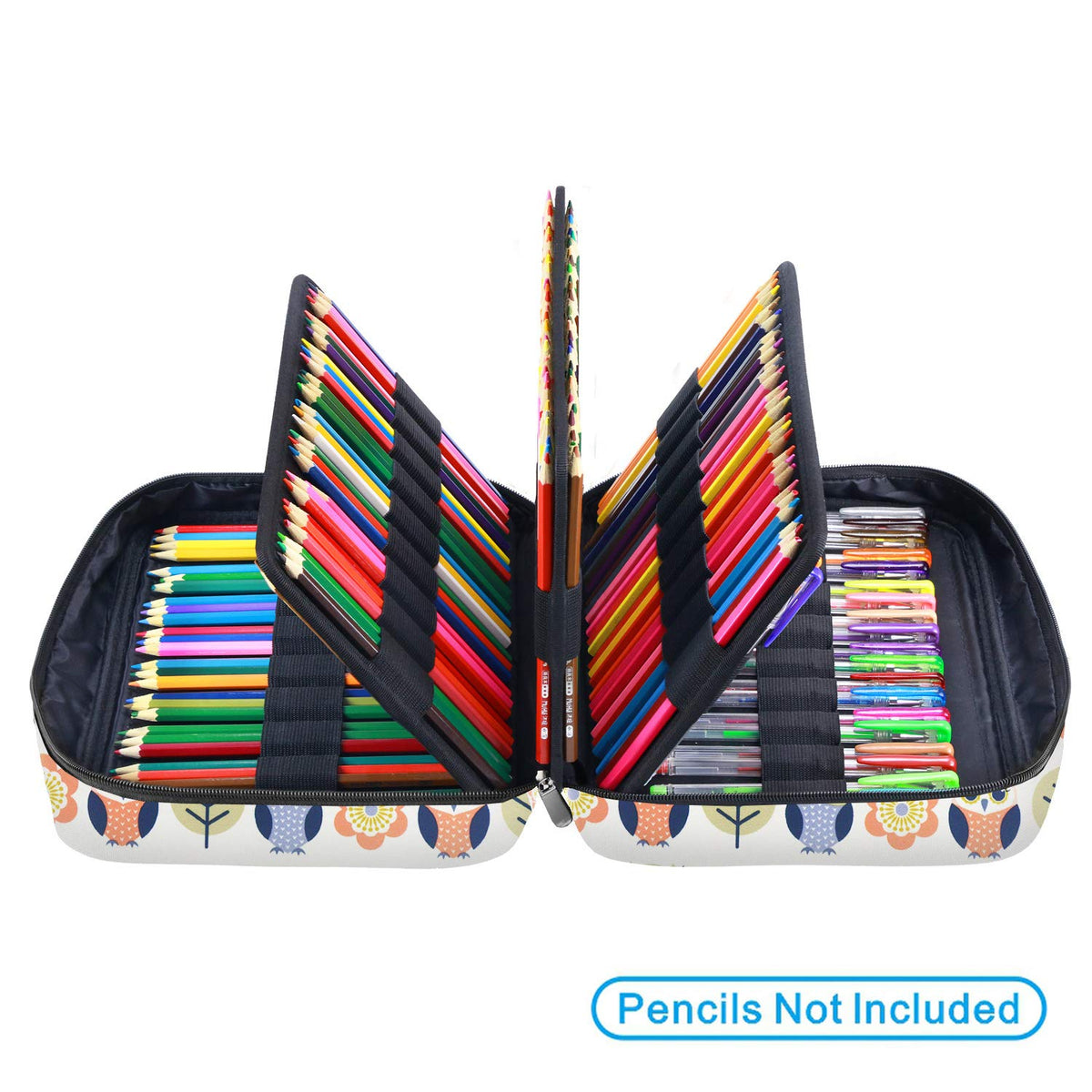 YOUSHARES Colored Pencil Case 220 Slots Pen Case Organizer With Handy Wrap & Zipper, Multilayer