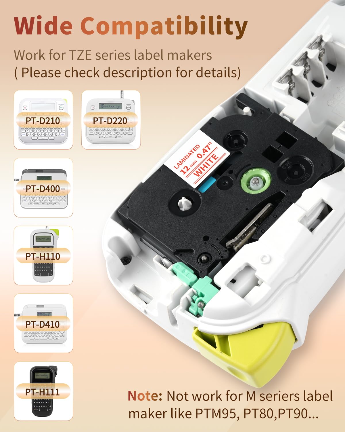 Oozmas Compatible Label Tape Replacement for TZe-232 Red on White P-Touch