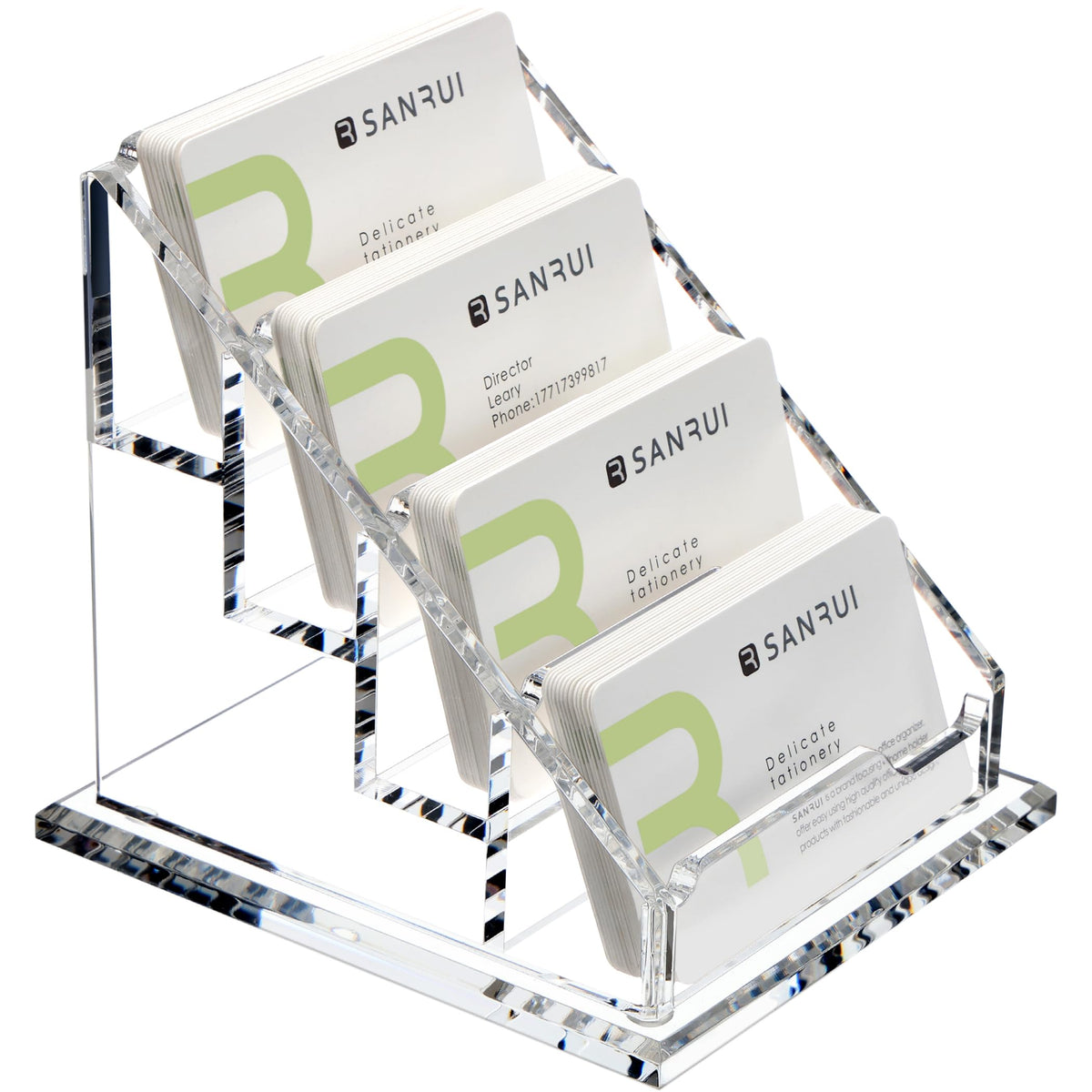 YUXUN Business Card Holder for Desk Acrylic Business Cards Display Stand