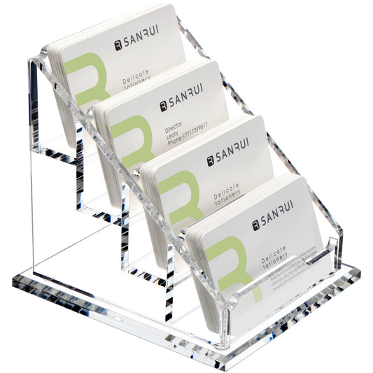 YUXUN Business Card Holder for Desk Acrylic Business Cards Display Stand