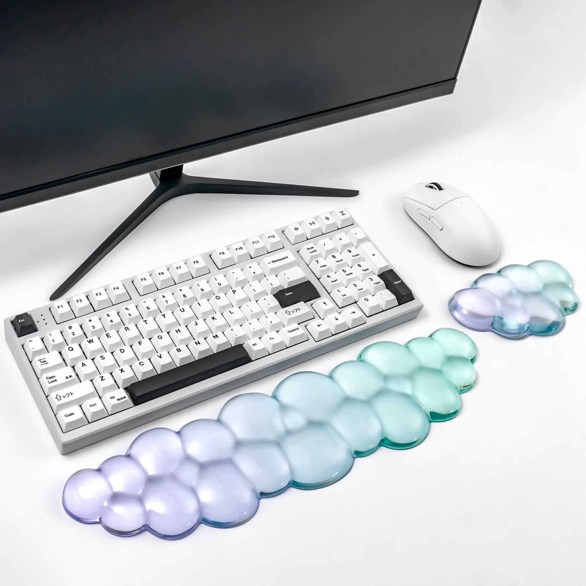 Gel Keyboard and Mouse Wrist Rest Set,Cloud Wrist Pad for Computer Keyboard