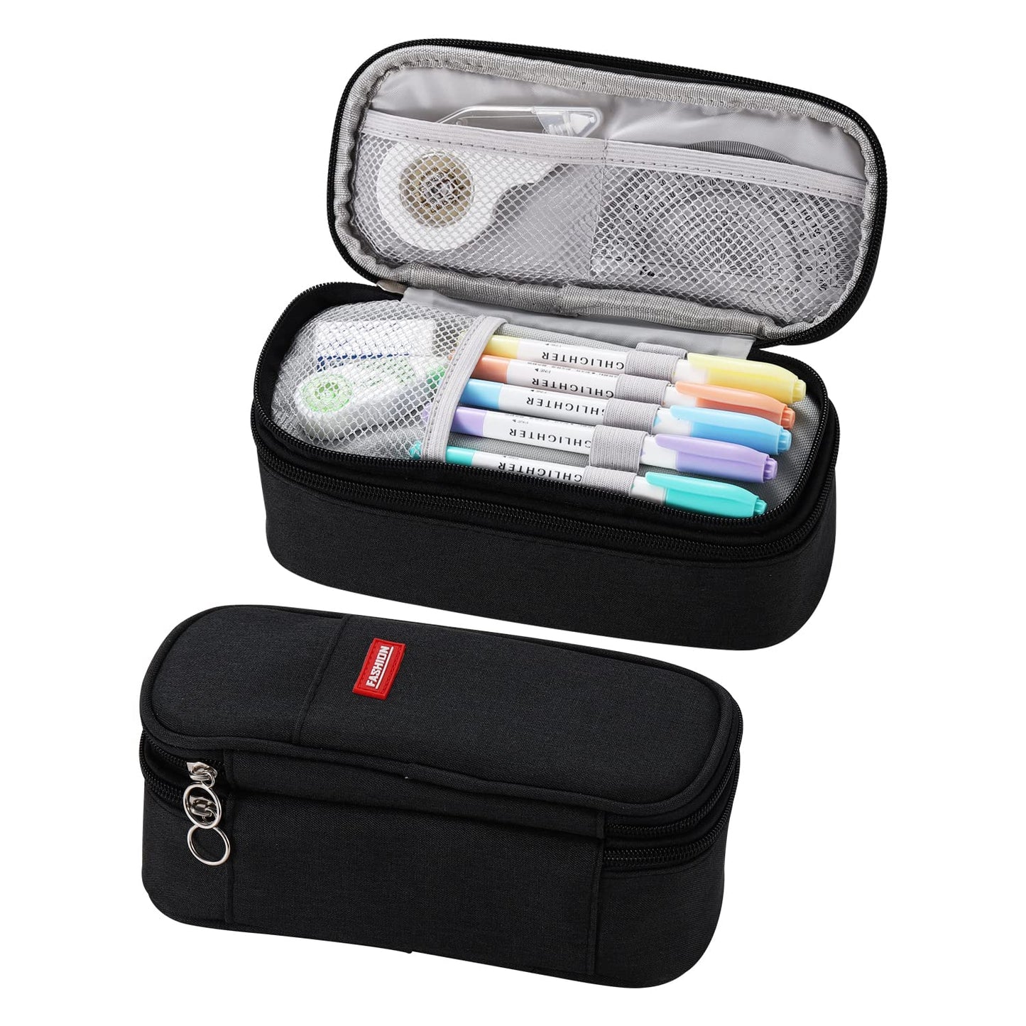 Dugio Large Pencil Case for Girls Teens Kids Pencil Bag with Zipper Black