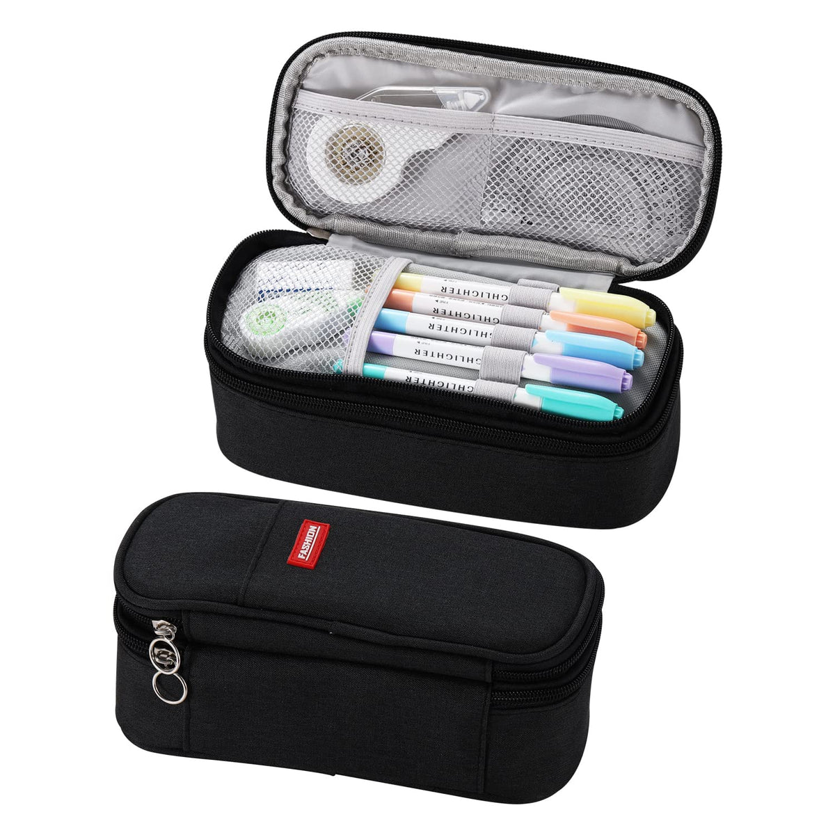 Dugio Large Pencil Case for Girls Teens Kids Pencil Bag with Zipper Black