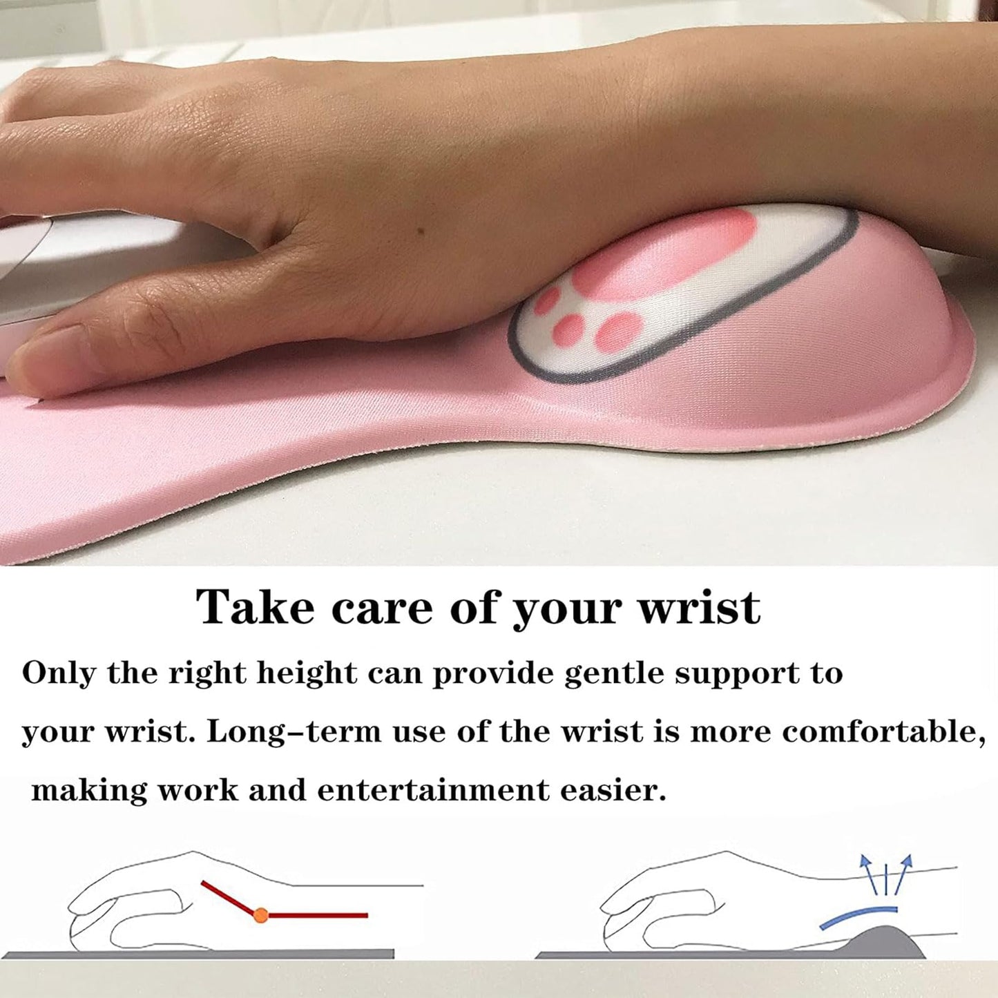 Custom Mouse Pad with Wrist Support，Ergonomic Personalized Mousepad,Add Personalized Photo & Text