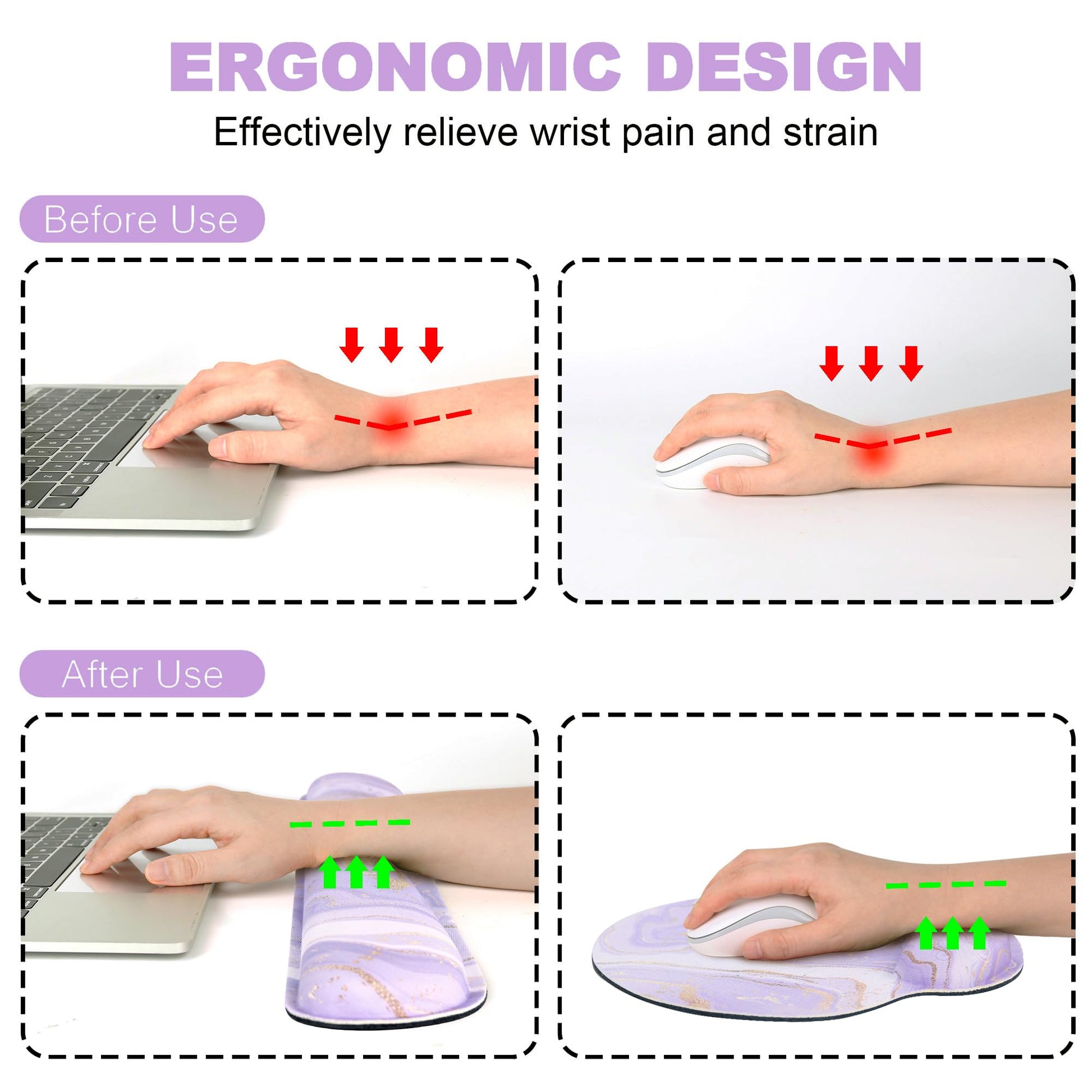 Ergonomic Mouse Pad with Wrist Rest and Keyboard Wrist Rest, Mousepad