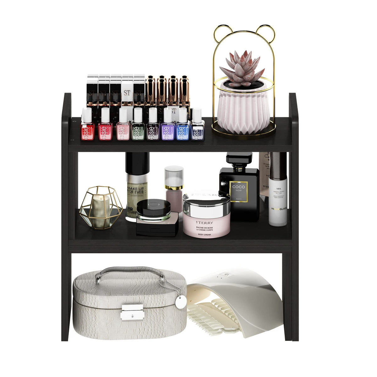 Furinno Classic Desktop Organizer Storage Rack Adjustable Free Style Rotation Display Bookshelf
