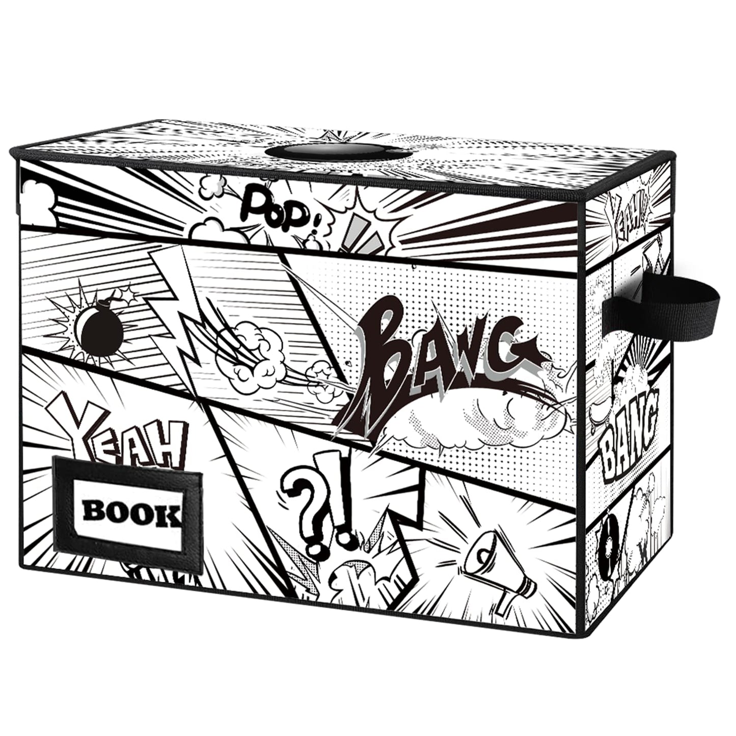 YNSZAS Comic Book Storage Box, 15.8" X 7.8" X 11.8", Heavy Duty Collapsible Holds 160-180 Comic
