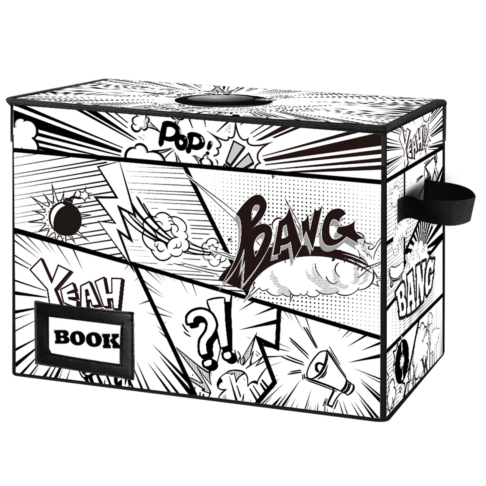 YNSZAS Comic Book Storage Box, 15.8" X 7.8" X 11.8", Heavy Duty Collapsible Holds 160-180 Comic