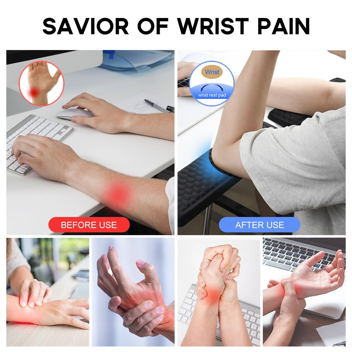 JIKIOU L-Shaped Desk Elbow Pad for Desk,Memory Foam Elbow Support Pad 2Pack