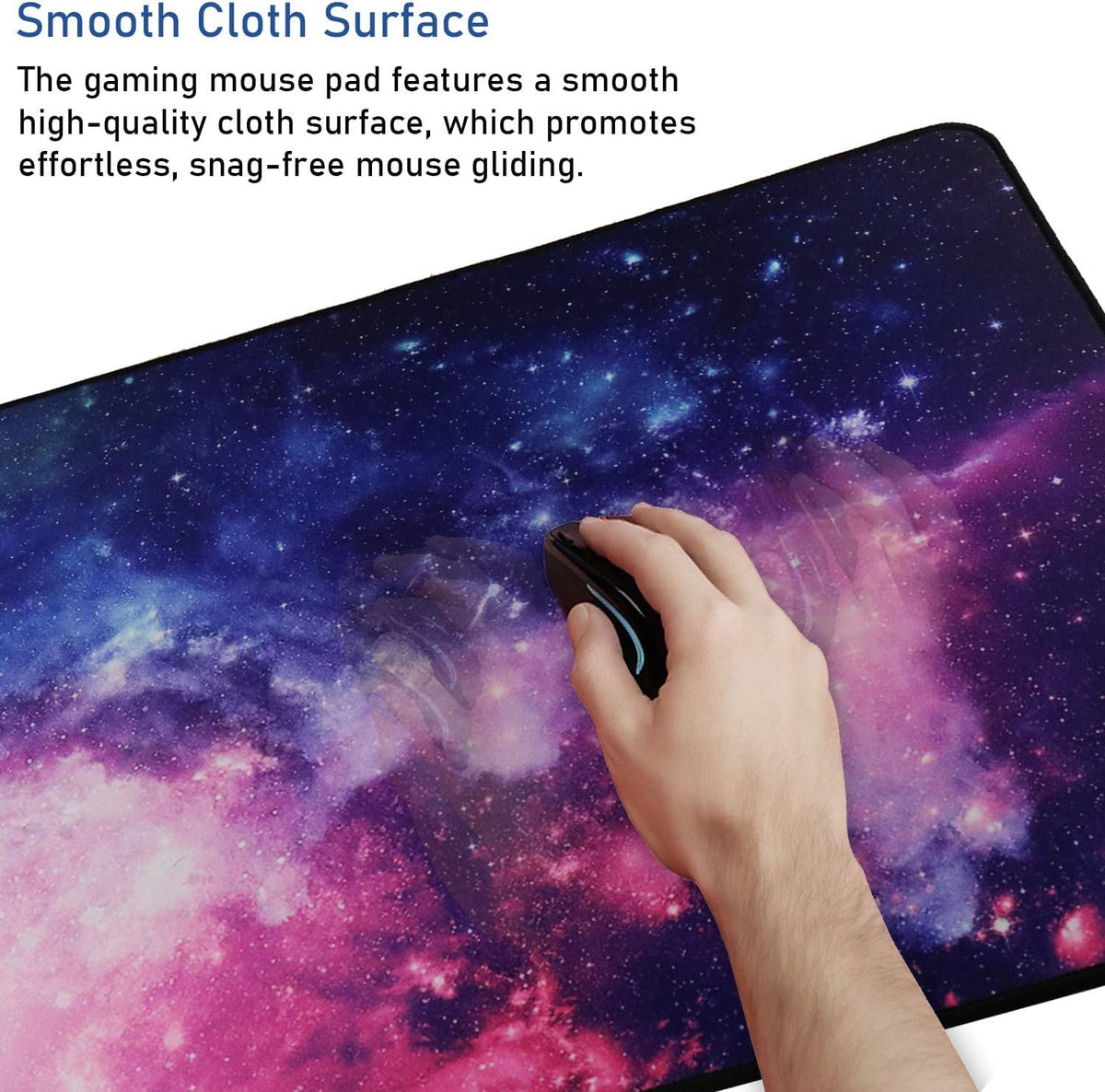 Gaming Mouse Pad with Stitched Edges (35.4X15.7In) Waterproof Desk Pad
