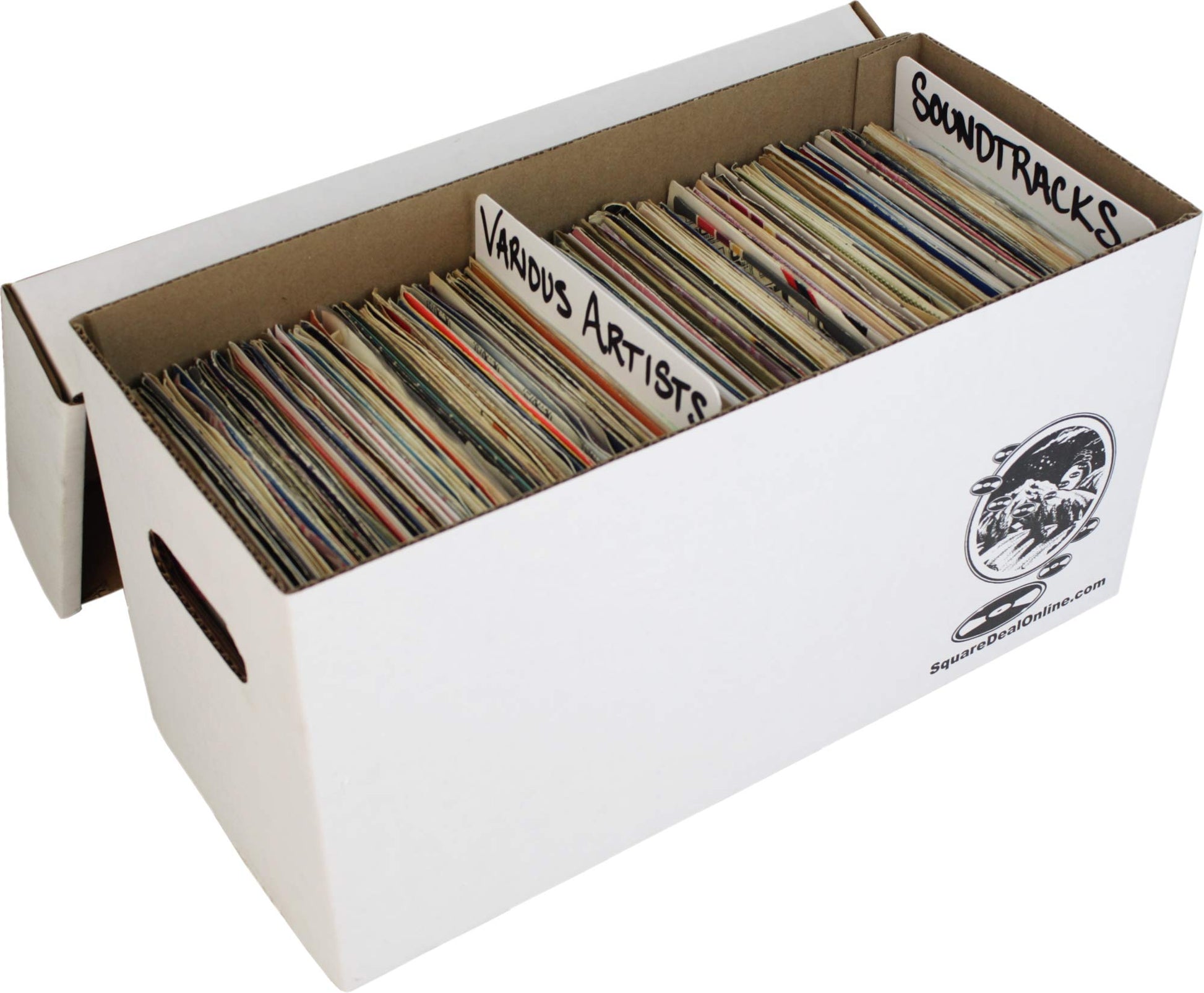 Durable Set of 5 - 7 inch Vinyl Record Storage Boxes - Sturdy Cardboard Construction with Removable