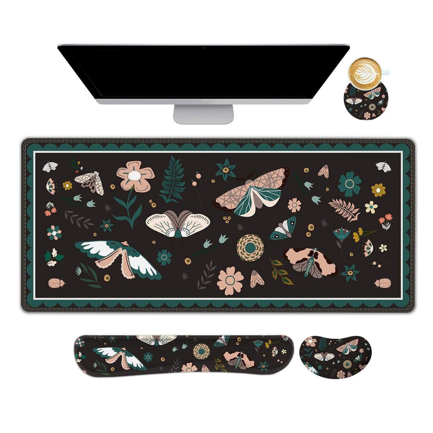 Lauspuck Large Mouse Pad and Keyboard Wrist Rest, Desk Pad for Keyboard and Mouse, Gaming Mousepad