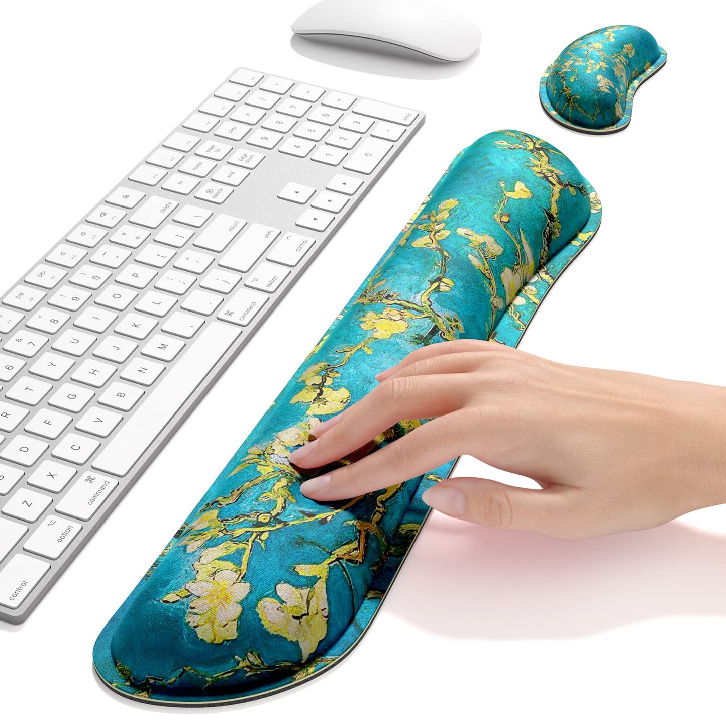Dapesuom Enlarge Keyboard Wrist Rest, Memory Foam Wrist Cushion for Desk Mats Support, Cute Pain
