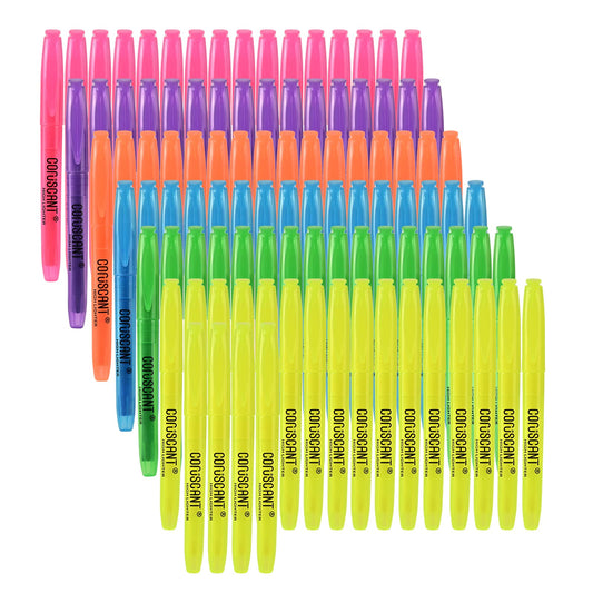 coruscant Highlighter - 100 pack color highlighter, color transparent visible fluorescent pen